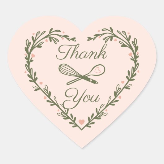Vielen Dank, dass Sie Kuchen Bäckerei Business Wre Herz-Aufkleber (Vorderseite)