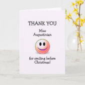 Vielen Dank, dass Sie LEHRER SMILES VOR CHRISTMAS Karte (Gelbe Blume)