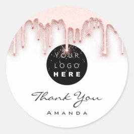 Vielen Dank, dass Sie Makeup Künstler White Rose.  Runder Aufkleber