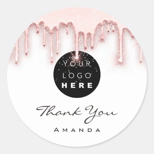 Vielen Dank, dass Sie Makeup Künstler White Rose. Runder Aufkleber (Vorderseite)