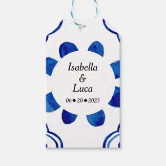 Vielen Dank, dass Sie mediterran blauer Floral Til Geschenkanhänger