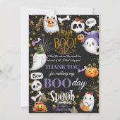 Vielen Dank, dass Sie mein 1. Boo-Day Spooktacular Dankeskarte (Vorderseite)