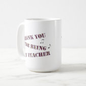 Vielen Dank, dass Sie meine Lehrerin für Musik sin Kaffeetasse (Vorderseite Links)