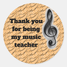 Vielen Dank, dass Sie meine Lehrerin für Musik sin Runder Aufkleber