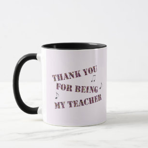 Vielen Dank, dass Sie meine Lehrerin für Musik sin Tasse
