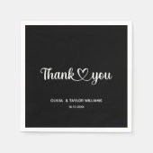 Vielen Dank, dass Sie Minimalistisch Schwarz und W Serviette (Vorderseite)