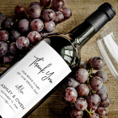 Vielen Dank, dass Sie Minimalistisches Script Schw Weinetikett