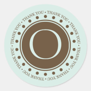 Vielen Dank, dass Sie Mit Monogramm Labels Geschen Runder Aufkleber
