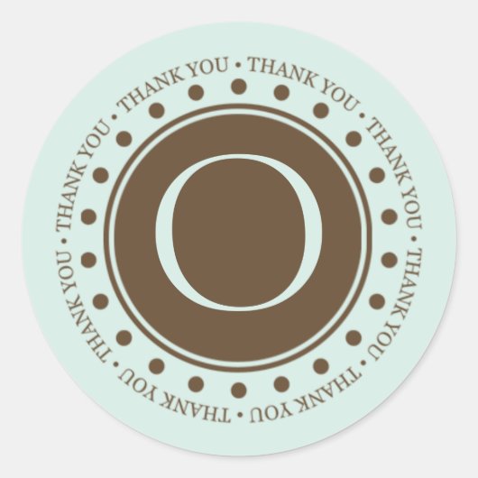 Vielen Dank, dass Sie Mit Monogramm Labels Geschen Runder Aufkleber (Vorderseite)