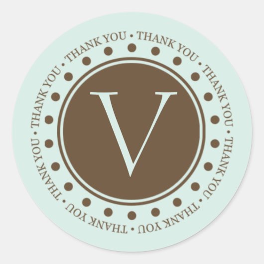 Vielen Dank, dass Sie Mit Monogramm Labels Geschen Runder Aufkleber (Vorderseite)