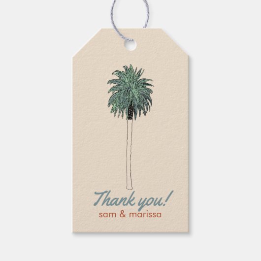 Vielen Dank, dass Sie mit Palm Tree markieren Geschenkanhänger (Vorderseite)