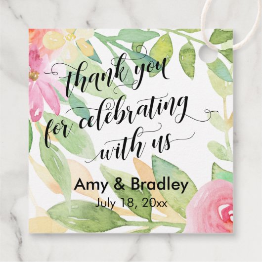 Vielen Dank, dass Sie mit uns feiern Geschenkanhänger (Rückseite)