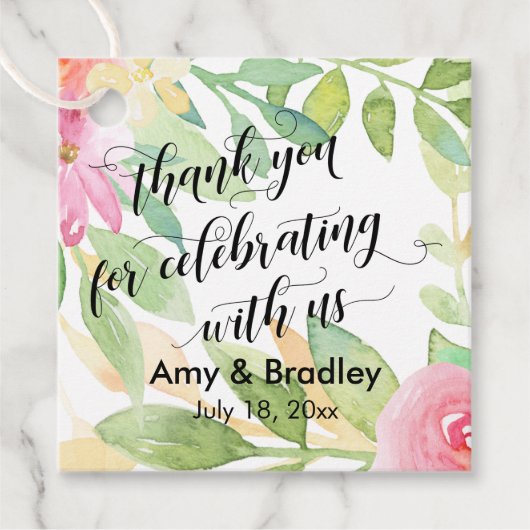 Vielen Dank, dass Sie mit uns feiern Geschenkanhänger (Vorderseite)