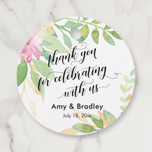 Vielen Dank, dass Sie mit uns feiern Geschenkanhänger (Rückseite)