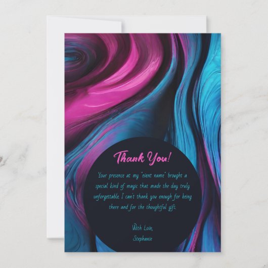 Vielen Dank, dass Sie modern Abstrakt - blau und r Einladung (Vorderseite)