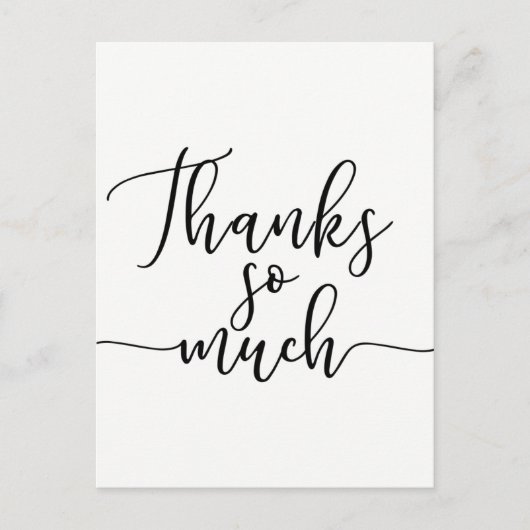 Vielen Dank, dass Sie moderne Skriptart Postkarte (Vorderseite)