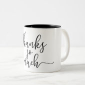 Vielen Dank, dass Sie moderne Skriptart Zweifarbige Tasse (VorderseiteRechts)