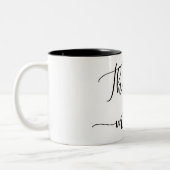 Vielen Dank, dass Sie moderne Skriptart Zweifarbige Tasse (Links)