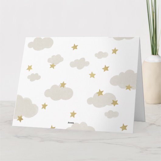 Vielen Dank, dass Sie Moon Stars Cloud Baby Dusche Dankeskarte (Rückseite)