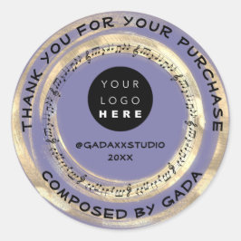 Vielen Dank, dass Sie Musik Logo Social Notes Blue Runder Aufkleber