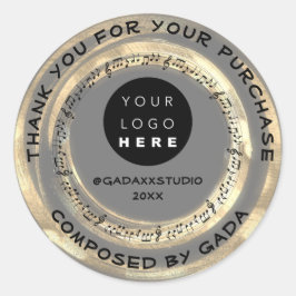 Vielen Dank, dass Sie Musik Logos soziale Hinweise Runder Aufkleber