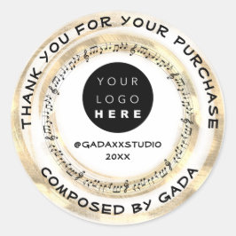 Vielen Dank, dass Sie Musik Logos soziale Hinweise Runder Aufkleber