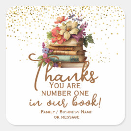 Vielen Dank, dass Sie Nummer Eins in unserem Buchz Quadratischer Aufkleber