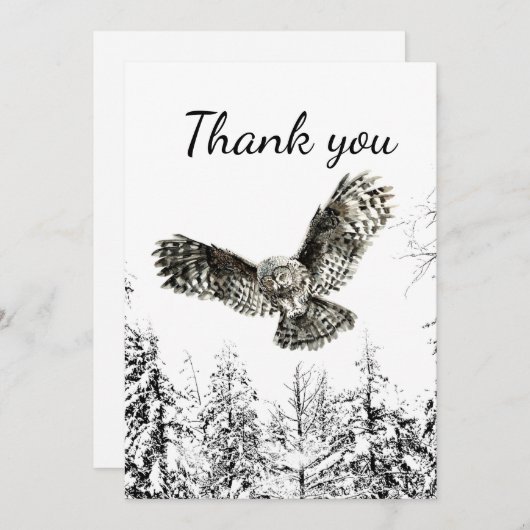 Vielen Dank, dass Sie Owl in Flight Bird Nature Ar Dankeskarte (Vorne/Hinten)