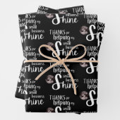 Vielen Dank, dass Sie Papierblätter umblättern Geschenkpapier Set (Beispiel)