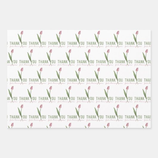 Vielen Dank, dass Sie Papierblätter umblättern Geschenkpapier Set (Vorderseite)