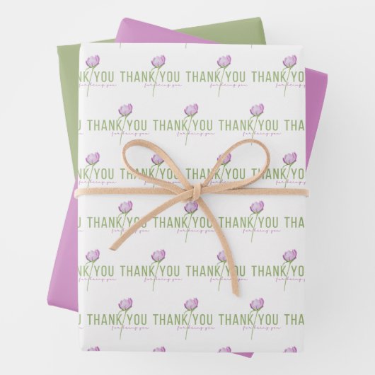 Vielen Dank, dass Sie Papierblätter umblättern Geschenkpapier Set (Beispiel)