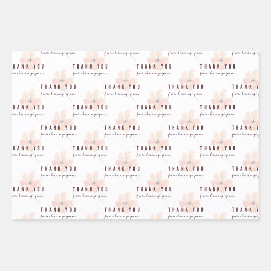 Vielen Dank, dass Sie Papierblätter umblättern Geschenkpapier Set (Vorderseite)