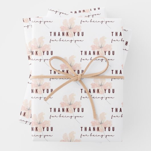 Vielen Dank, dass Sie Papierblätter umblättern Geschenkpapier Set (Beispiel)