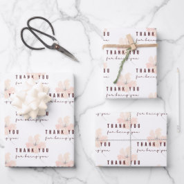 Vielen Dank, dass Sie Papierblätter umblättern Geschenkpapier Set