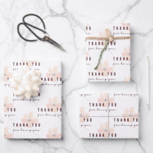 Vielen Dank, dass Sie Papierblätter umblättern Geschenkpapier Set