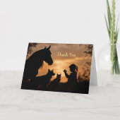 Vielen Dank, dass Sie Pet Sitter Niedlich mit Pfer Karte (Vorderseite)