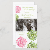 Vielen Dank, dass Sie Pink & Green Blooms Hochzeit Dankeskarte (Vorne/Hinten)