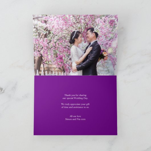 Vielen Dank, dass Sie pink pansy Aquarell Foto Hoc Dankeskarte (Innenseite)