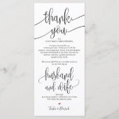 Vielen Dank, dass Sie Platz Setting Card für Weddi Programm (Vorderseite)