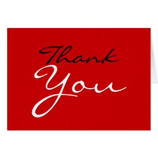 Vielen Dank, dass Sie Red White Black Color Grußka (Vorderseite (Horizontal))