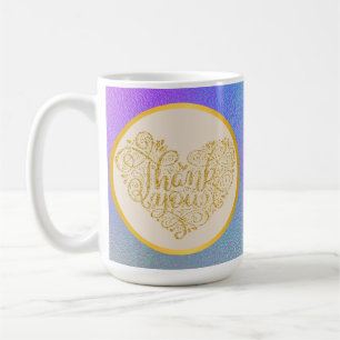 Vielen Dank, dass Sie Rosa Lila Blue Glitzer Hinte Kaffeetasse