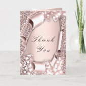 Vielen Dank, dass Sie Rose 3D-Frame-Initials Weddi Dankeskarte (Vorderseite)