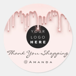 Vielen Dank, dass Sie Rose-Powder mit Namen kaufen Runder Aufkleber