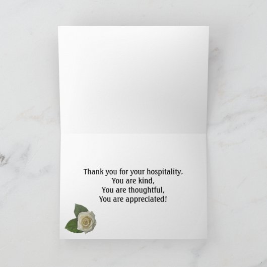 Vielen Dank, dass Sie Rose zu einem Host haben Dankeskarte (Innenseite)