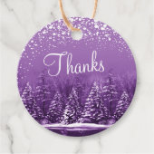 Vielen Dank, dass Sie Schnee und lila Bäume Kunst Geschenkanhänger (Vorderseite)