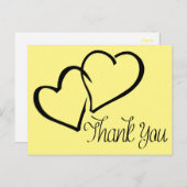 Vielen Dank, dass Sie schwarz und gelb Herz-Post-K Postkarte (Vorne/Hinten)
