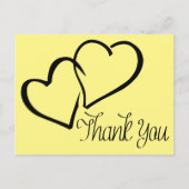 Vielen Dank, dass Sie schwarz und gelb Herz-Post-K Postkarte (Vorderseite)