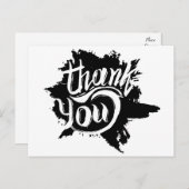 Vielen Dank, dass Sie Schwarz-Weiß-Spritzer Hochze Postkarte (Vorne/Hinten)
