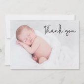 Vielen Dank, dass Sie Script Baby Foto Birth Ankün Ankündigung (Vorderseite)