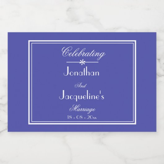 Vielen Dank, dass Sie Script beautiful Blue Mini W Schaumweinetikett (Einzelnes Label)